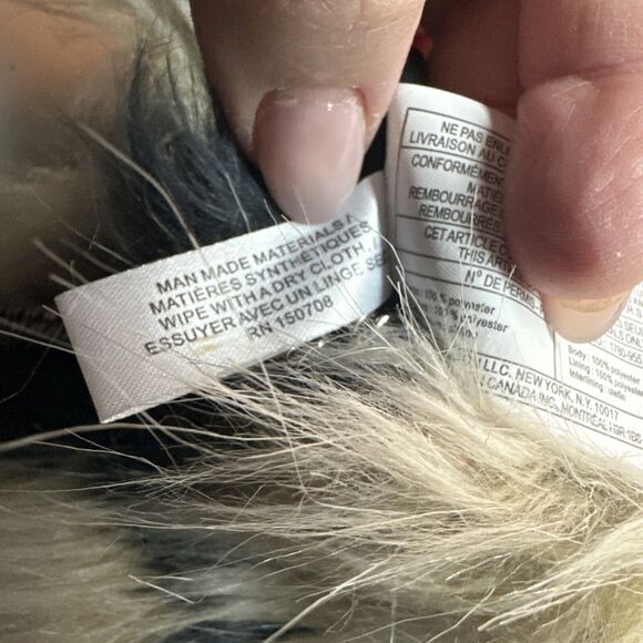 Mark  Avon Black Off White Faux Fur Tote Bag  Silver Chain Strap Handbag - Picture 9 of 9